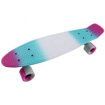 Скейтборд пластиковый Multicolor 22 pink/sea blue