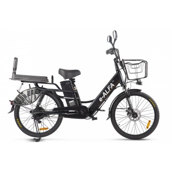 Электровелосипед велогибрид GREEN CITY e-ALFA LUX Черный