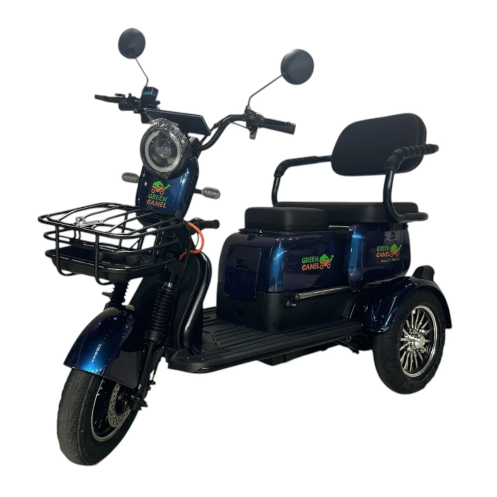 Электротрицикл GreenCamel Фродо X7 PRO V2 (60V20Ah 800W R10) дифференциал Синий 2