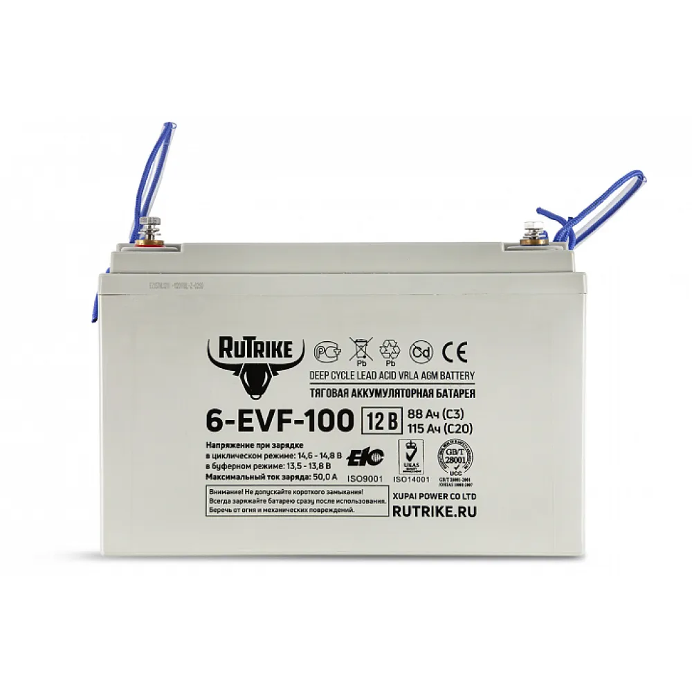 Тяговый аккумулятор RuTrike 6-EVF-100 (12V100A/H C3) 1